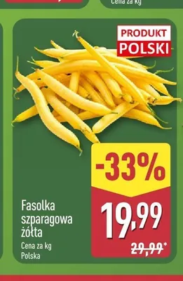 Fasolka szparagowa żółta polska promocja w Aldi