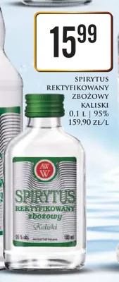 Spirytus rektyfikowany zbożowy Kaliski promocja w Dino