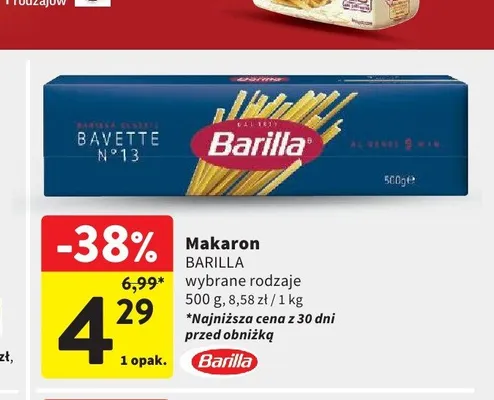 Makaron BARILLA Bavette N°13 promocja w Intermarche