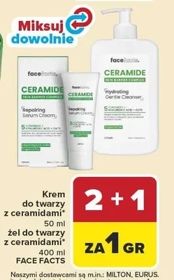 Żel do twarzy z ceramidami Face Facts promocja w Carrefour Market
