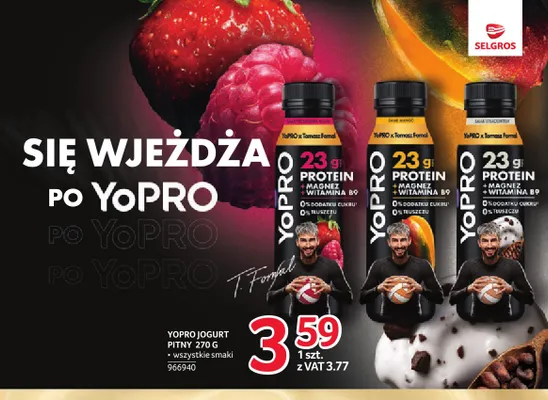 Jogurt pitny YoPRO mango promocja w Selgros