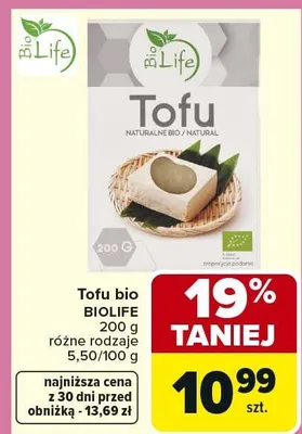 Tofu bio różne rodzaje promocja w Carrefour