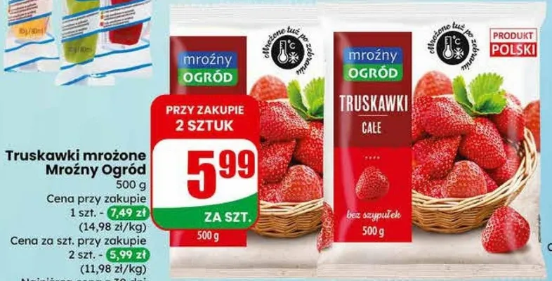 Truskawki mrożone  promocja w Dino