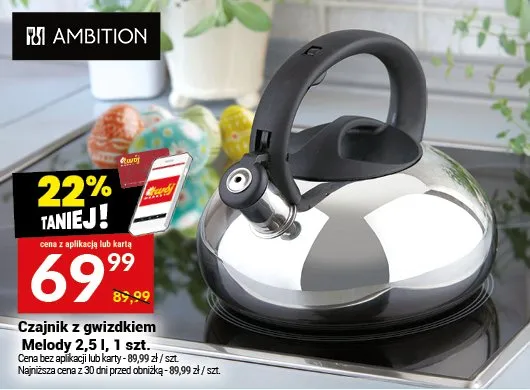 Czajnik z gwizdkiem Melody 2.5l promocja w Twój Market