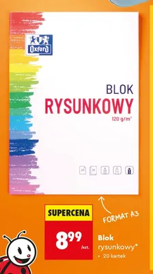 Blok rysunkowy Oxford A3 promocja w Biedronka
