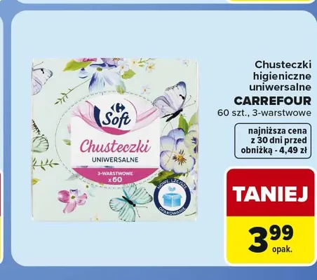 Chusteczki higieniczne uniwersalne Carrefour 3-warstwowe promocja w Carrefour Express