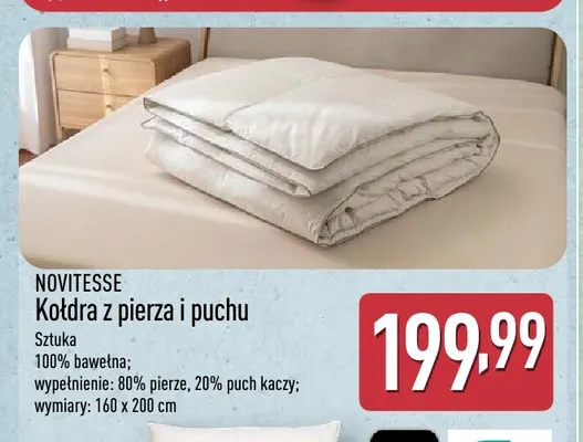 Kołdra z pierza i puchu 160x200 cm Novitesse promocja w Aldi