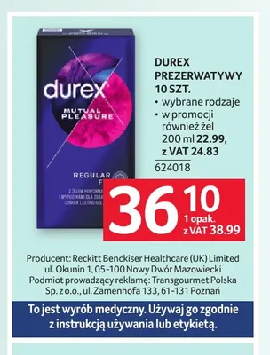 Żel Durex 200 ml promocja w Selgros