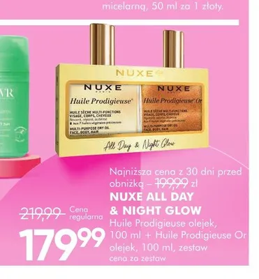 Zestaw Nuxe All Day & Night Glow olejek Huile Prodigieuse + olejek Huile Prodigieuse Or promocja w Super-Pharm