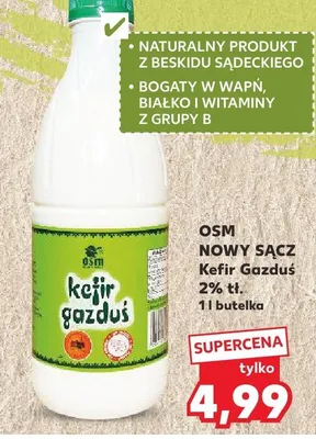 Kefir Gazdus 2% tł. promocja w Kaufland