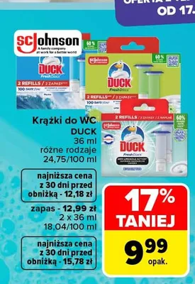 Krążki do WC Duck zapas promocja w Carrefour