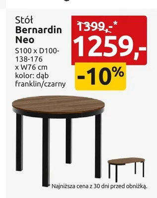Stół Bernardin Neo promocja w Black Red White