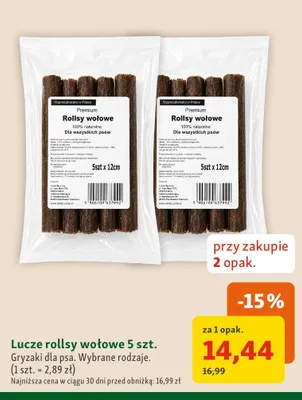 Gryzaki dla psa Lucze rollsy wołowe promocja w MAXI ZOO