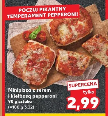 Minipizza z serem i kiełbasą pepperoni promocja w Kaufland