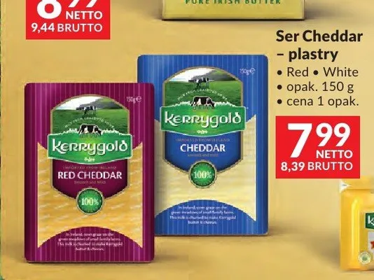 Ser Cheddar White plastry Kerrygold promocja w Makro