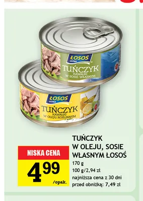Tuńczyk w sosie własnym Łosoś promocja w Gram Market