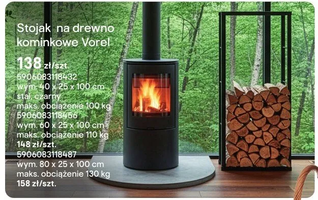 Stojak na drewno kominkowe promocja w Castorama