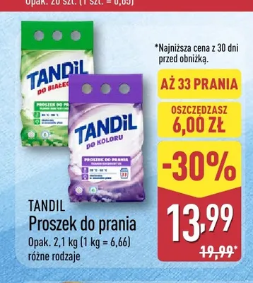 Proszek do prania do białego Tandil promocja w Aldi