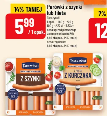 Parówki z szynki lub fileta promocja w POLOmarket
