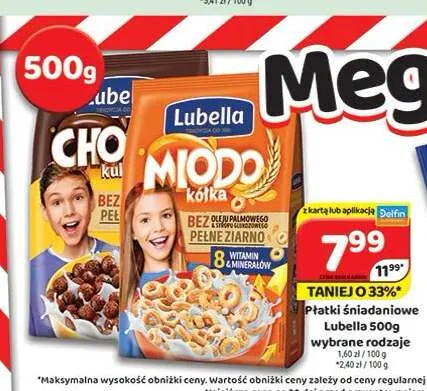 Płatki śniadaniowe Lubella Miodo kółka promocja w Delfin