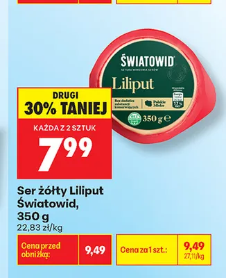 Ser żółty Liliput Światowid promocja w Biedronka