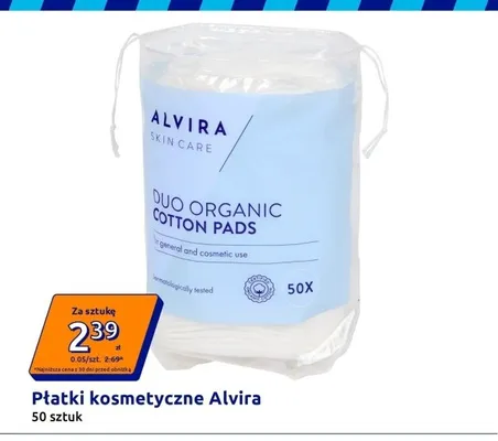 Płatki kosmetyczne Alvira promocja w Action
