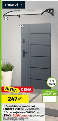 Daszek łukowy nad drzwi KANO 120x100cm kod: 82798875 promocja w Leroy Merlin