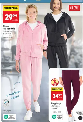 Bluza lub spodnie dresowe damskie promocja w Biedronka