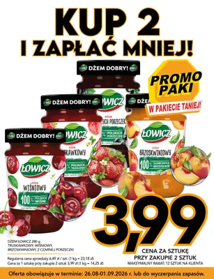 Dżem truskawkowy Łowicz promocja w Kupiec