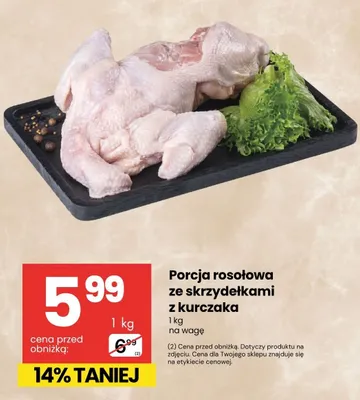 Porcja rosołowa ze skrzydełkami z kurczaka promocja w Delikatesy Centrum
