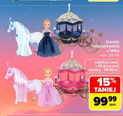 Kareta interaktywna z lalką wys. 29 cm promocja w Carrefour Market