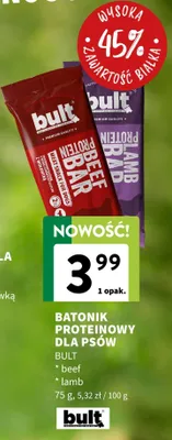 Batonik proteinowy dla psów Bult beef promocja w Intermarche