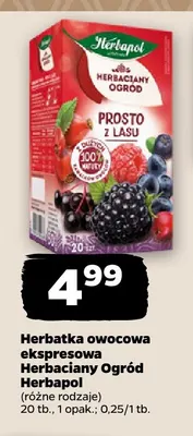 Herbatka owocowa ekspresowa Herbaciany Ogród Herbapol promocja w Netto