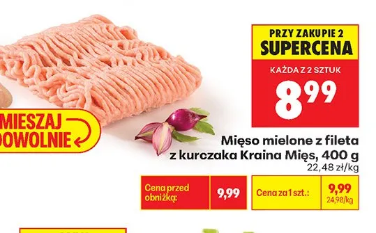 Mięso mielone z fileta z kurczaka Kraina Mięs promocja w Biedronka