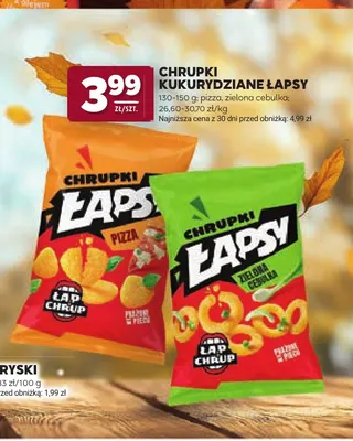 Chrupki kukurydziane Łapsy pizza promocja w Stokrotka