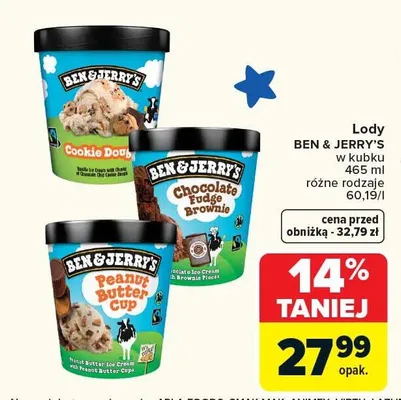 Lody różne rodzaje promocja w Carrefour