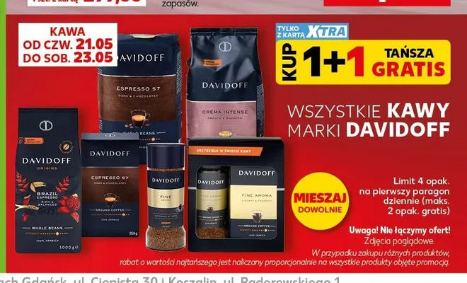 Kawa ziarnista Davidoff Crema Intense promocja w Kaufland