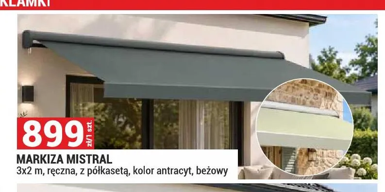 Markiza Mistral 3x2 m ręczna z półkasetą promocja w Merkury Market