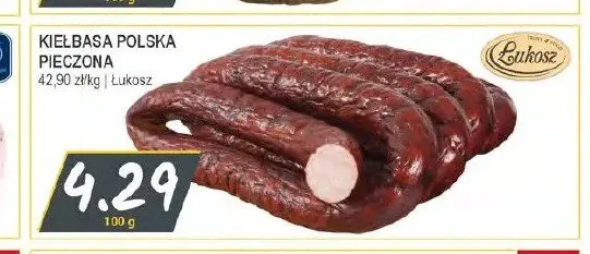 Kiełbasa Polska pieczona Łukosz promocja w Słoneczko