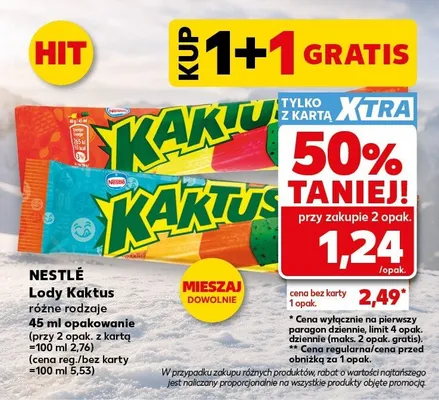 Lody Kaktus Nestlé promocja w Kaufland