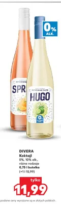Wino bezalkoholowe Koktajl bezalkoholowy Divera Hugo promocja w Kaufland