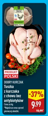 Tuszka z kurczaka z chowu bez antybiotyków promocja w Aldi
