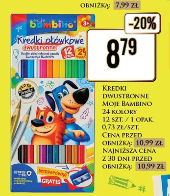 Kredki ołówkowe dwustronne Moje Bambino promocja w Dino