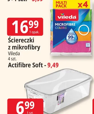 Ściereczki z mikrofibry Vileda Actifibre Soft promocja w Leclerc