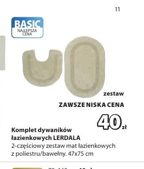 Komplet dywaników łazienkowych LERDALA promocja w Jysk