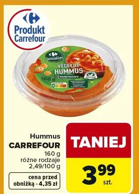 Hummus paprykowy różne rodzaje promocja w Carrefour Market
