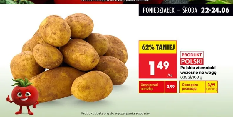 Ziemniaki wczesne polskie na wagę promocja w Biedronka