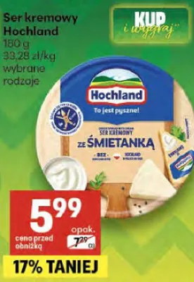 Ser kremowy z śmietanką Hochland promocja w Delikatesy Centrum