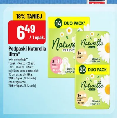 Podpaski Naturella Ultra promocja w POLOmarket