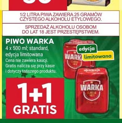 Piwo Warka 4-pak promocja w Stokrotka